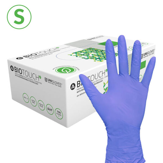 Unigloves Biodegradable Nitrile Gloves 100’s – Size SMALL