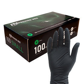 Black Premier Med Nitrile Gloves (100) – SMALL