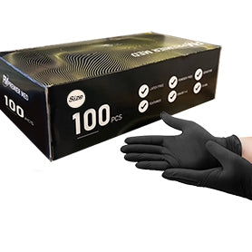 Black Premier Med Nitrile Gloves (100) – LARGE