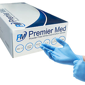 Premier Med Blue Nitrile Gloves (Box of 100) – Medium