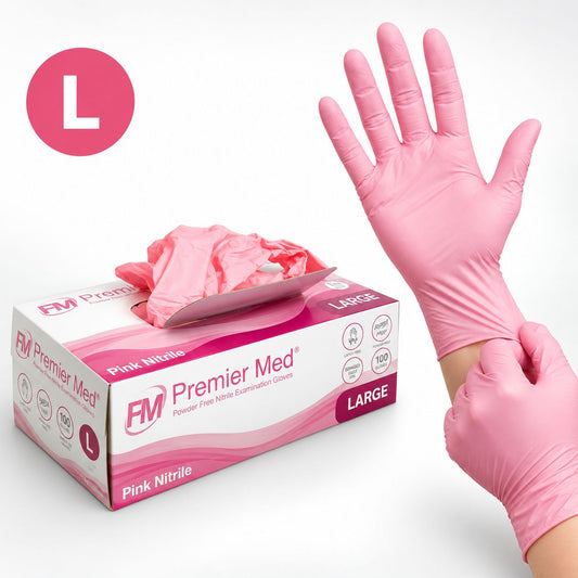 Premier Med Pink Nitrile Gloves (100pcs) – large