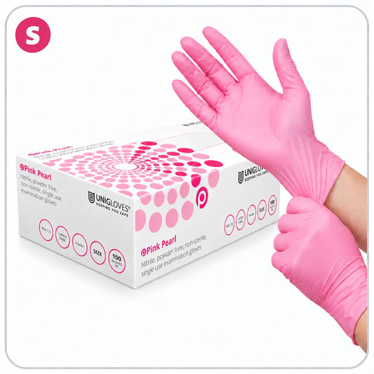 Unigloves Pink Nitrile Examination Gloves 100pcs – SMALL